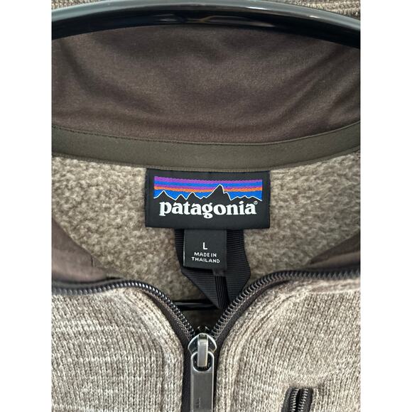 Patagonia Better Sweater Marled Light Brown Quarter Zip Fleece Jacket - Picture 4 of 5